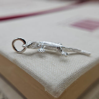 gecko necklace in sterling silver