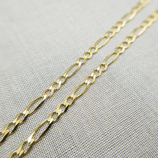 3mm wide 9ct yellow gold figaro chain necklace