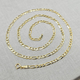 solid 9K gold figaro chain necklace