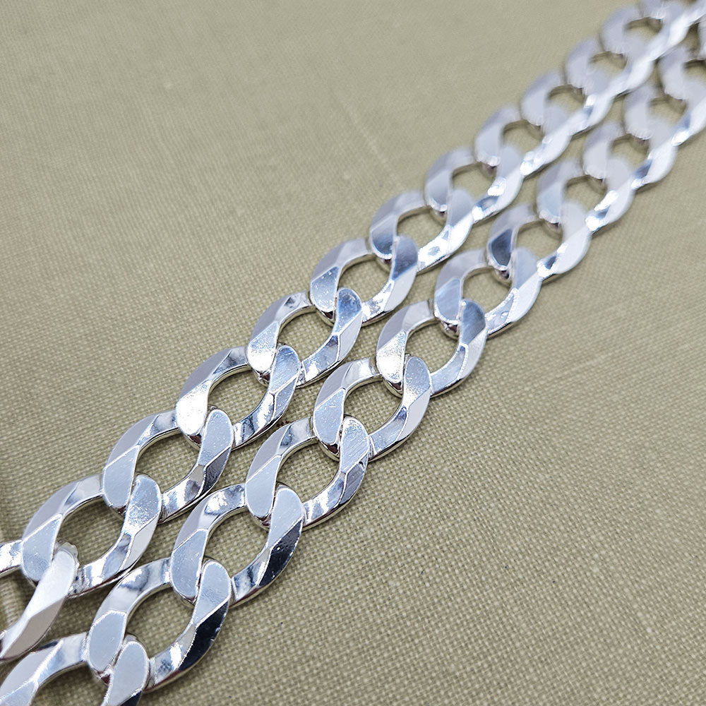 12mm Flat Curb Chain Necklace - Main Image