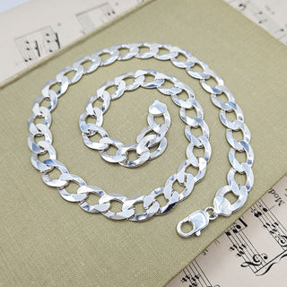 1.2cm wide curb chain necklace in 925 silver