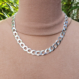 large silver curb chain for men