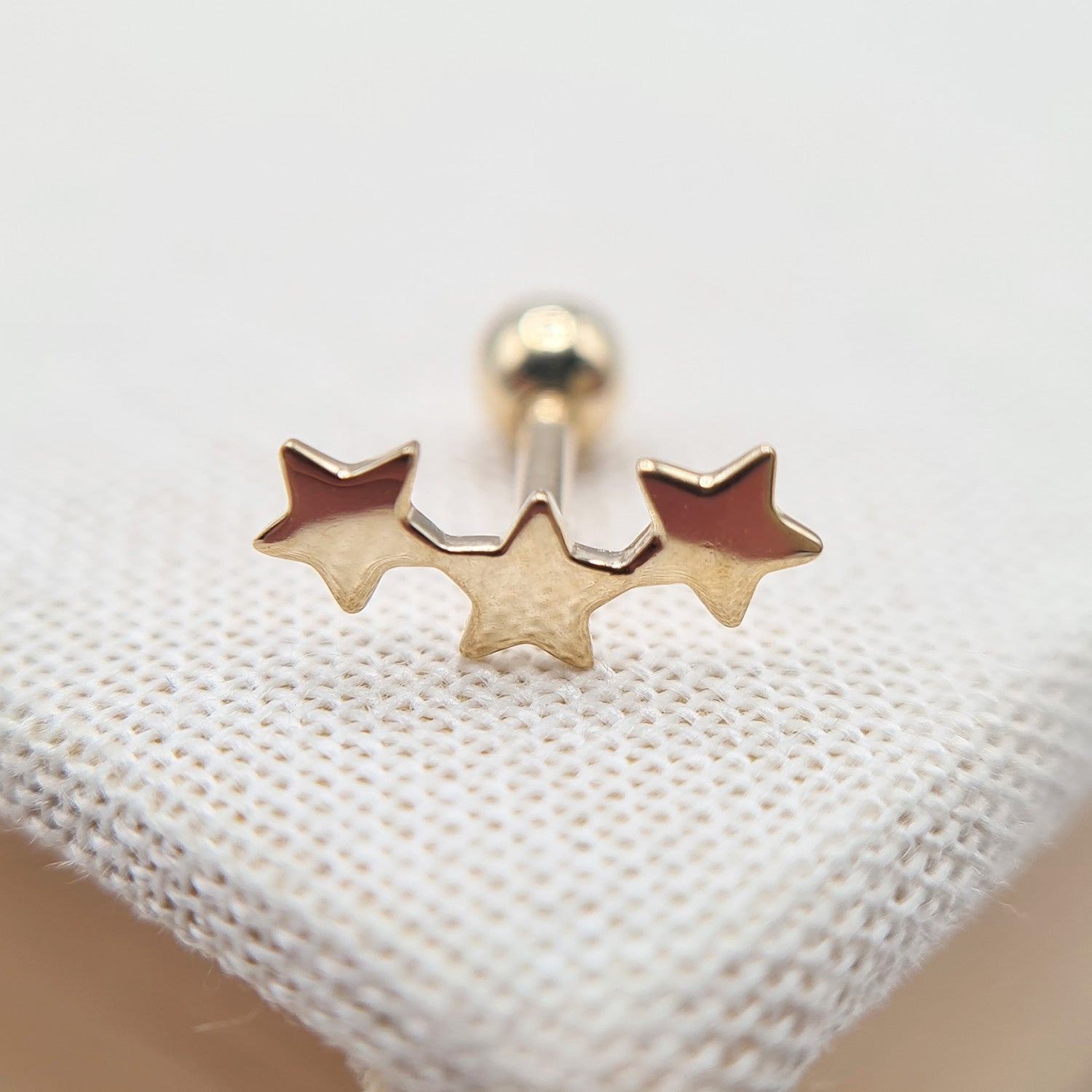 9ct gold stars helix earrings