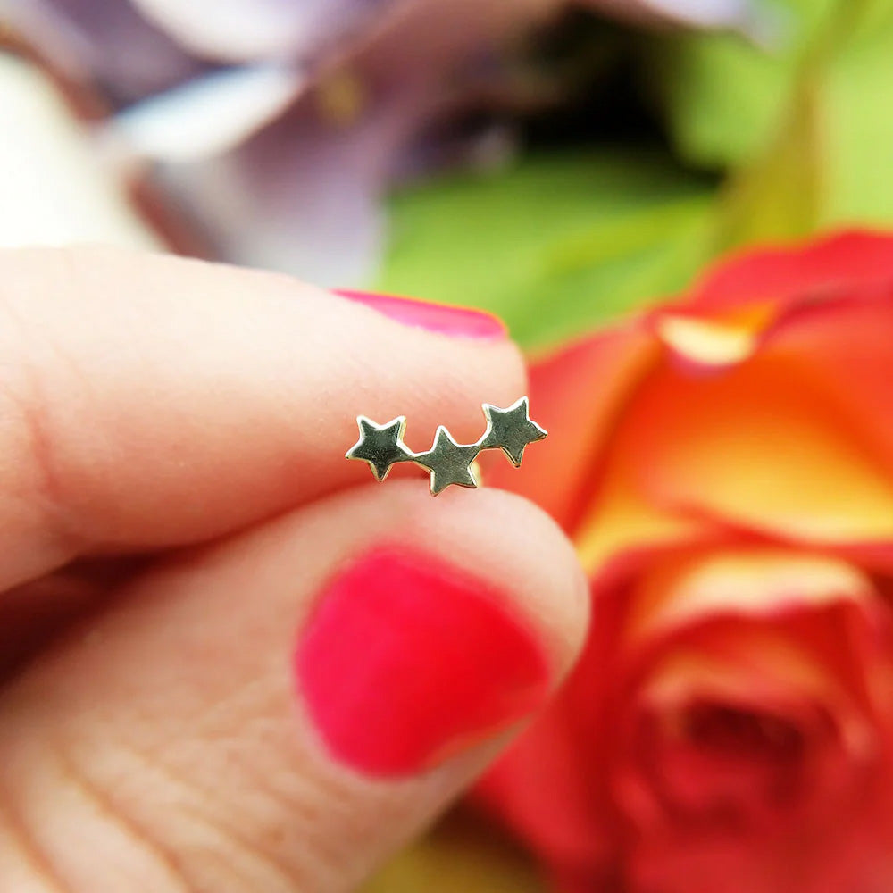 star earring for cartilage in 9ct gold