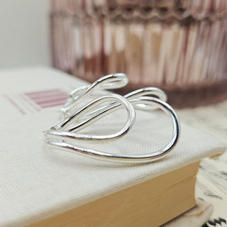 silver double hoops