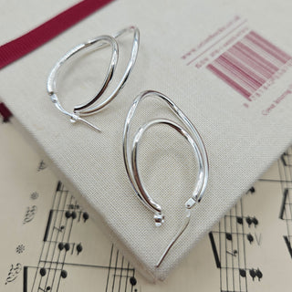 statement silver earrings with leverback fitting