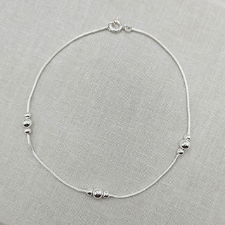 women's snake chain anklet in sterling silver