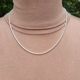 925 silver snake chain on neck