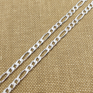 diamond cut figaro chain in sterling silver