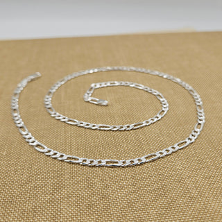 flat figaro chain in 925 sterling silver