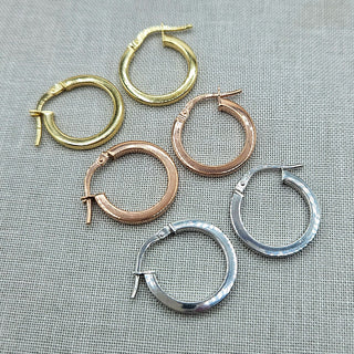 small gold hoop earrings in 9K yellow, rose or white