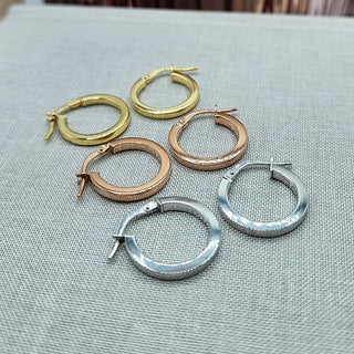 small gold hoops with sqaure tube and leverback