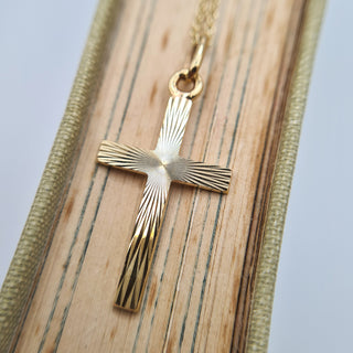 women's yellow gold cross necklace