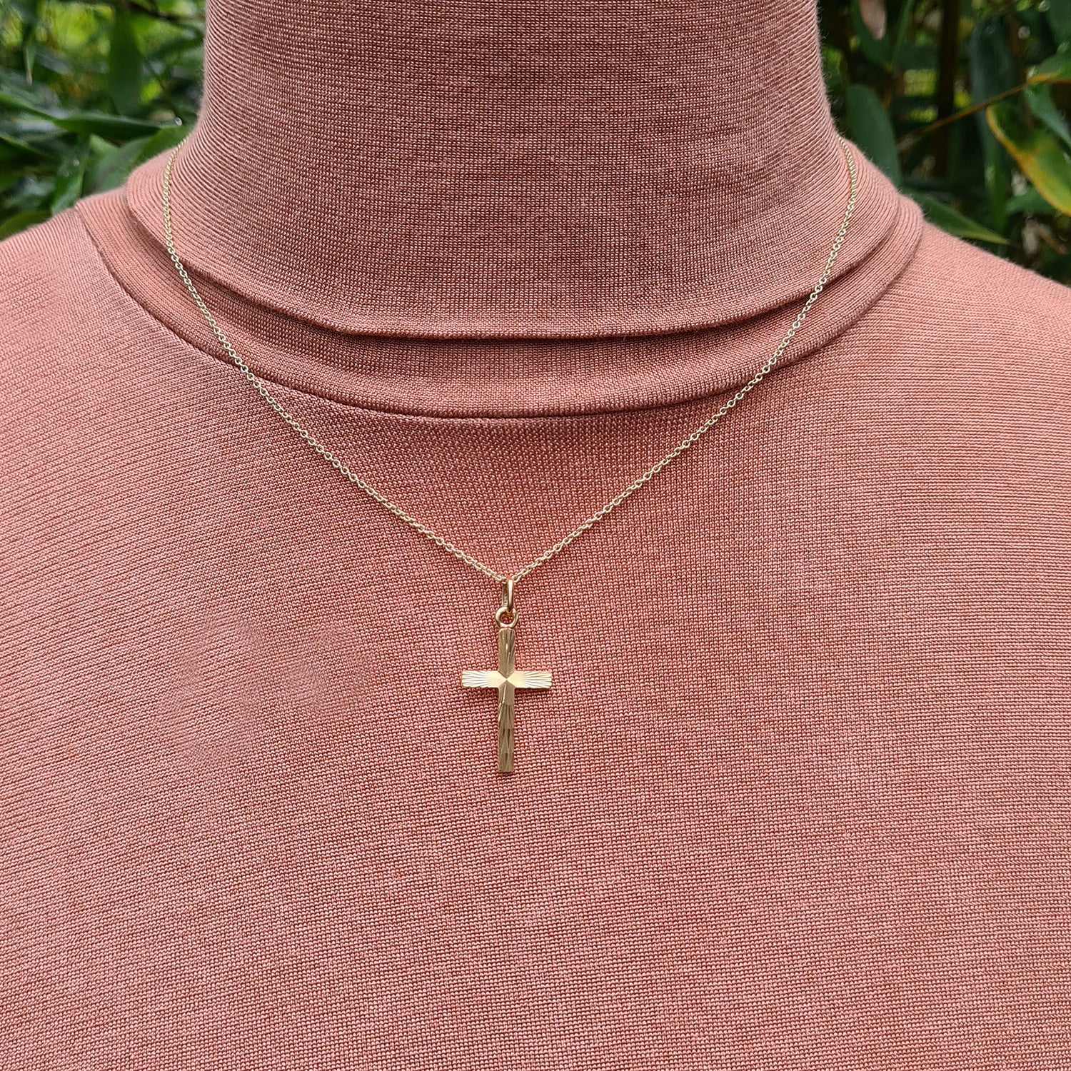 women's yellow gold cross necklace