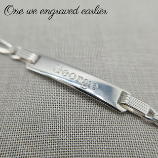 engraved silver bracelet for children