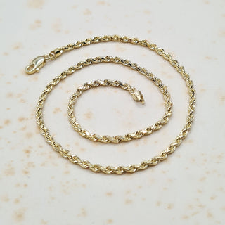 rope chain anklet in real yellow gold