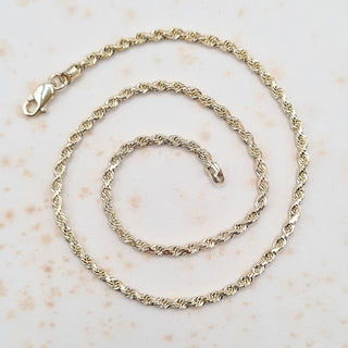 9ct gold rope chain anklet