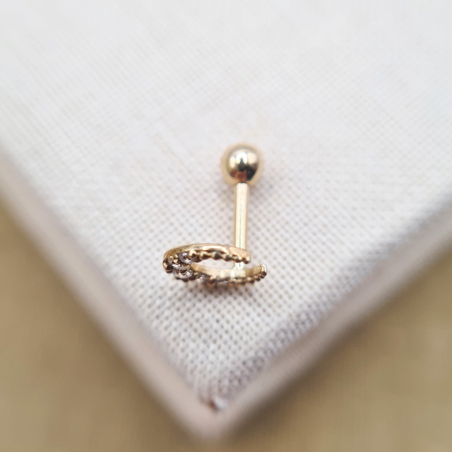 helix earring in solid 9ct yellow gold