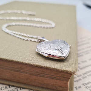 925 sterling silver large heart locket necklace