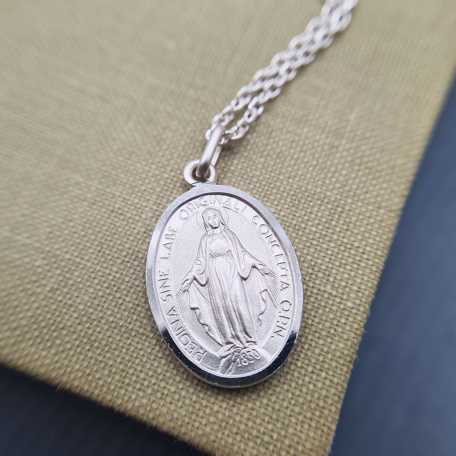 Miraculous Medal Pendant Necklace - Main Image