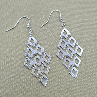 sterling silver articulated drop dangle earrings
