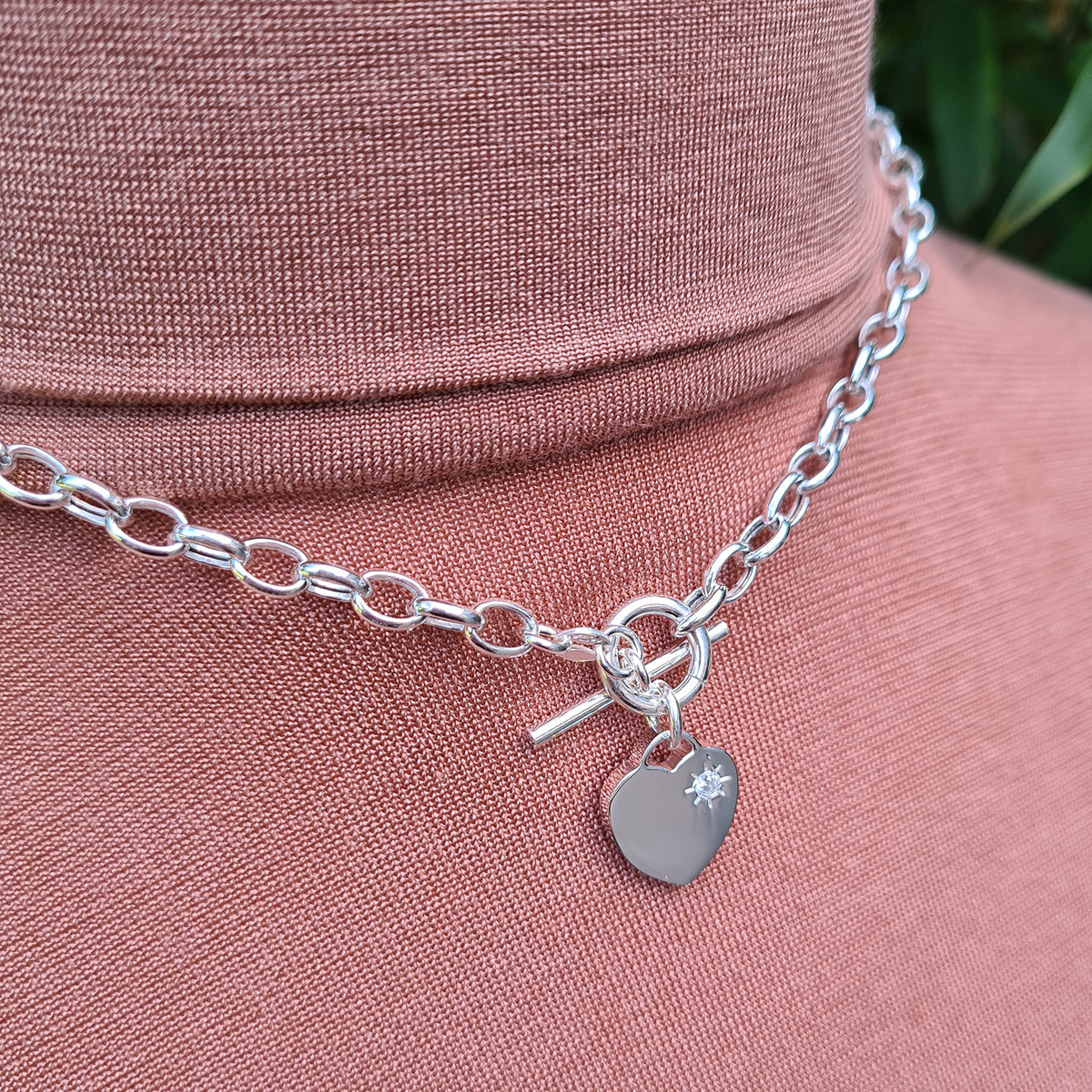 Silver Heart T-Bar Necklace and Bracelet Set | Compare | Bluewater