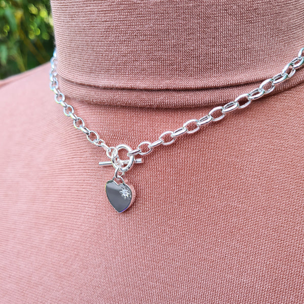 Women Simple Love Heart OT 925 Sterling Silver Necklace | Silver, Silver  heart necklace, Sterling silver heart necklace