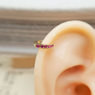 gemstone helix cartilage hoop in ear