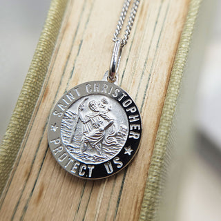 white gold st christopher necklace