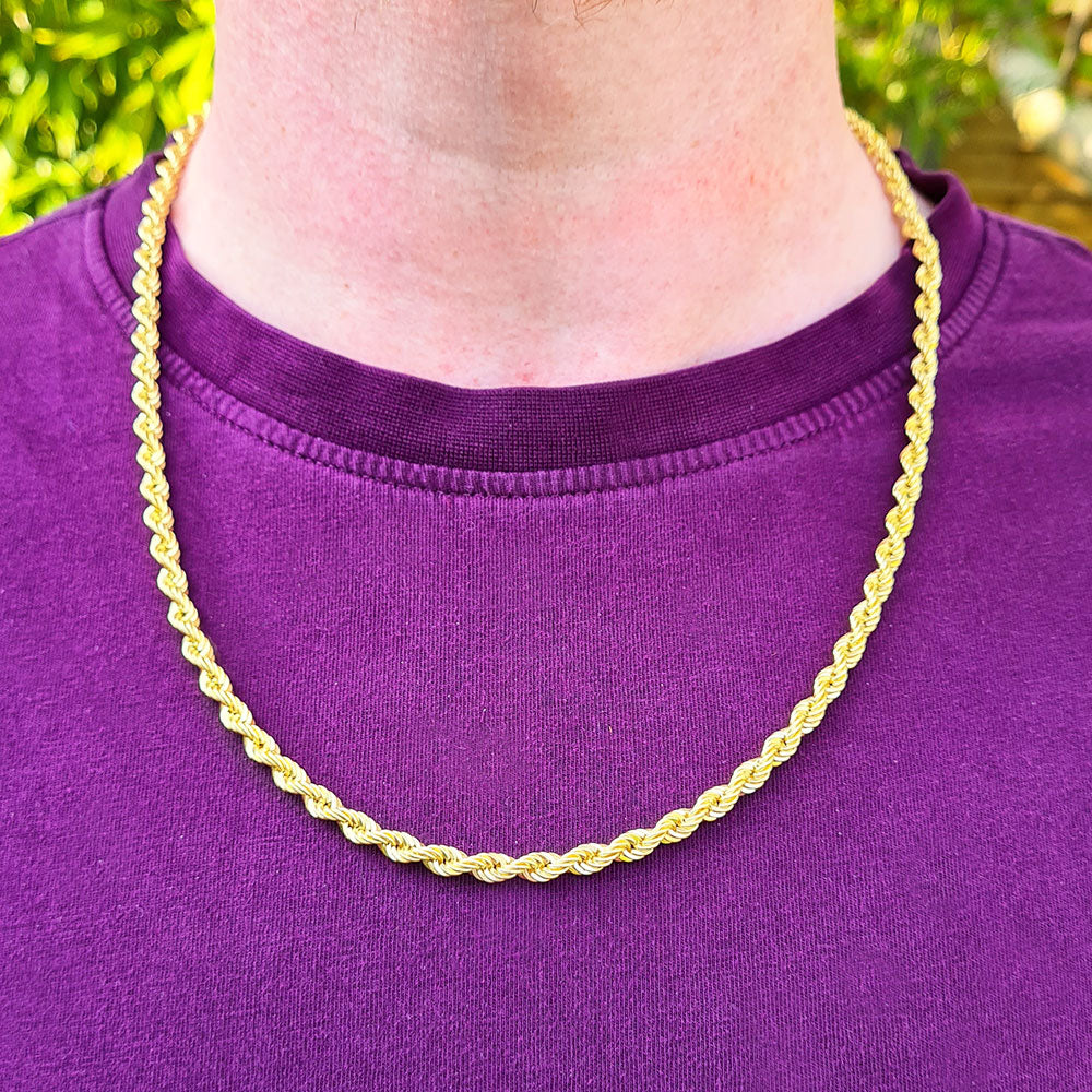 men's women's 4mm 5mm rope chain necklace
