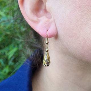 two tone gold drop earrings