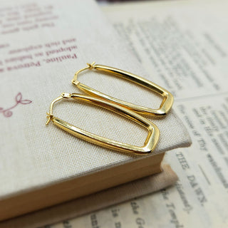 9ct rectangle earrings