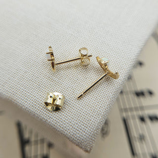 opal moon stud earrings in 9ct gold