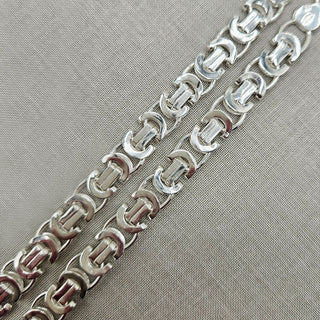 heavy sterling silver byzantine chain necklace