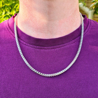 925 franco chain on men's neck