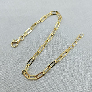 yellow gold paperclip bracelet