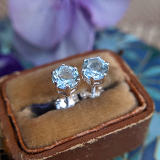 925 topaz studs for women