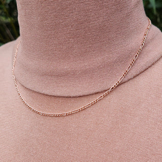 2mm rose gold figaro chain for pendants