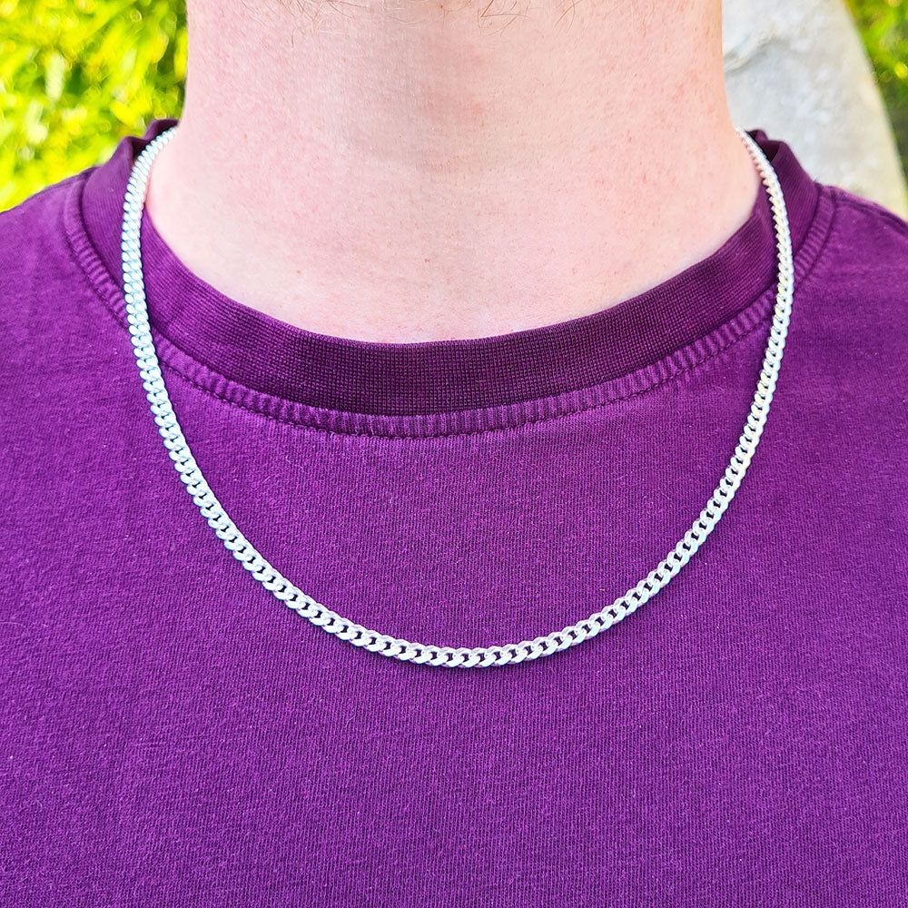 4mm Cuban Curb Chain Necklace