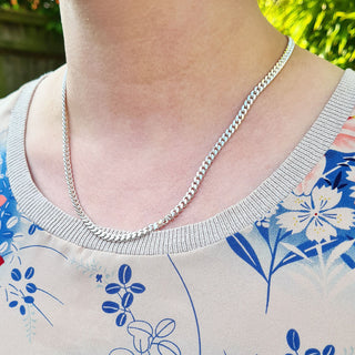 4mm miami cuban curb chain on ladies neck