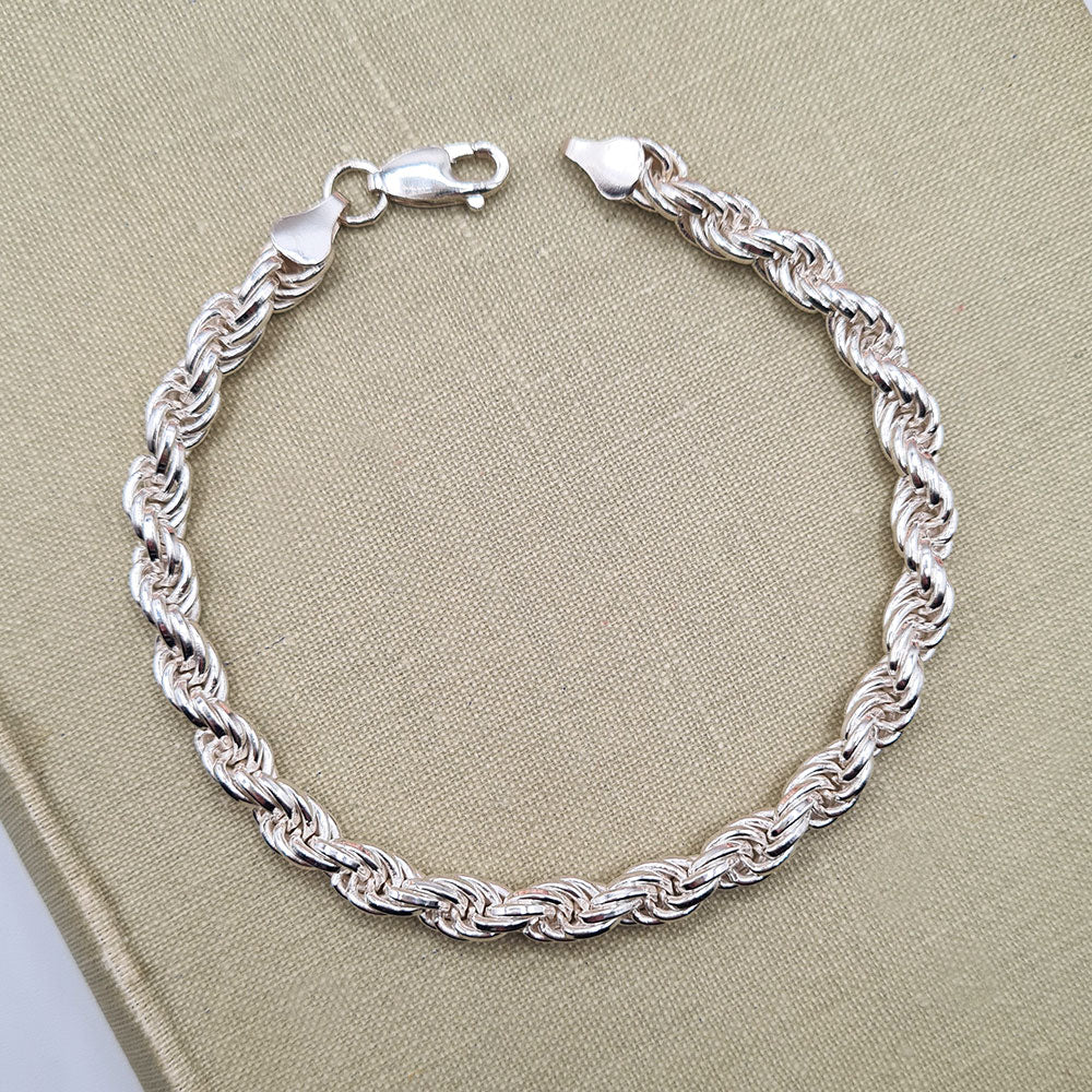 Men's 6mm Rope Chain Bracelet in Sterling Silver - Main Image