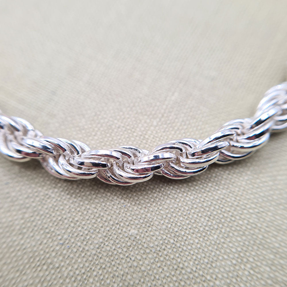 men's 8.5 inch silver rope bracelet