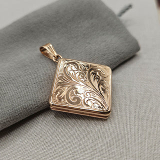 hand made photo locket in solid rose gold