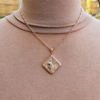 vintage style rose gold locket pendant