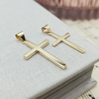 real gold cross pendants small and medium sized