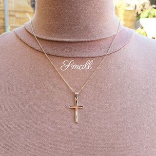 small gold cross necklace