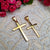 another view of the solid gold cross pendants with UK hallmarks
