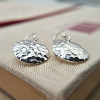 pretty hammered disc earrings