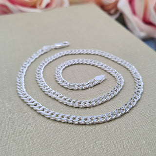 4mm double curb chain in sterling silver