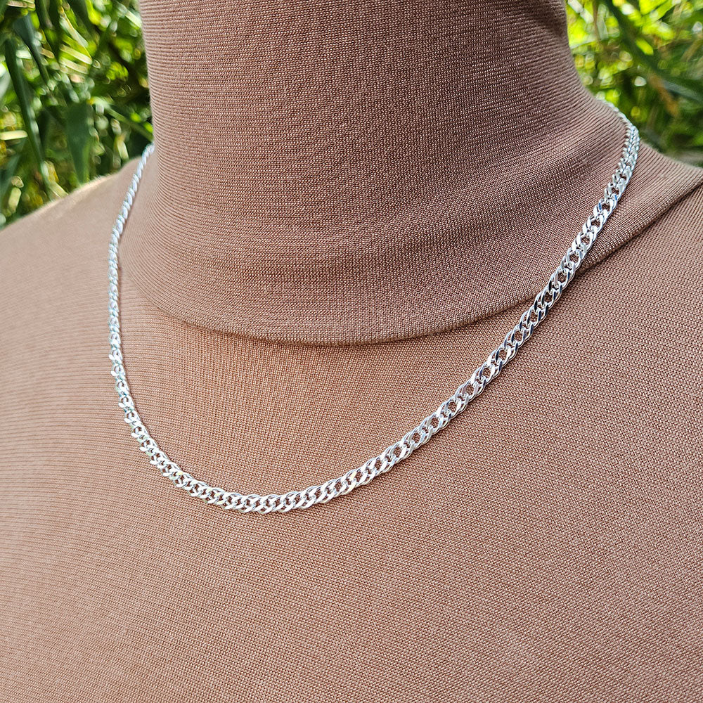 4mm Double Curb Chain Necklace